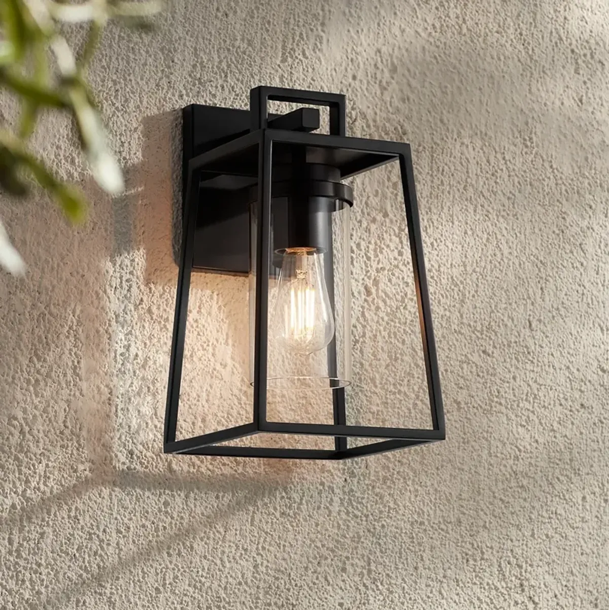 Possini Euro Jersey 14 1/2" Matte Black Outdoor Wall Light