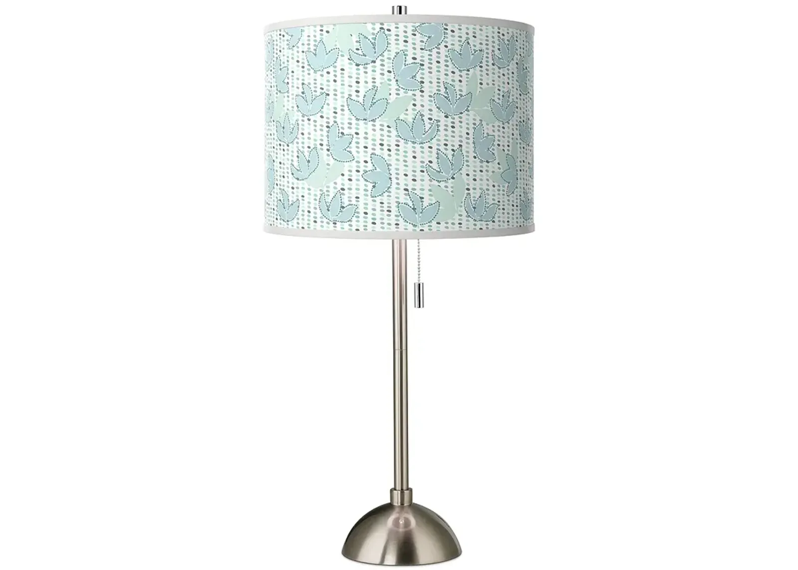 Giclee Glow 28" Spring Shade with Brushed Nickel Table Lamp