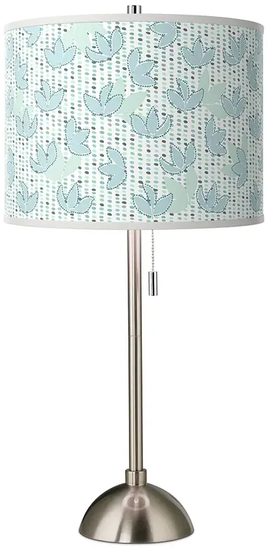 Giclee Glow 28" Spring Shade with Brushed Nickel Table Lamp