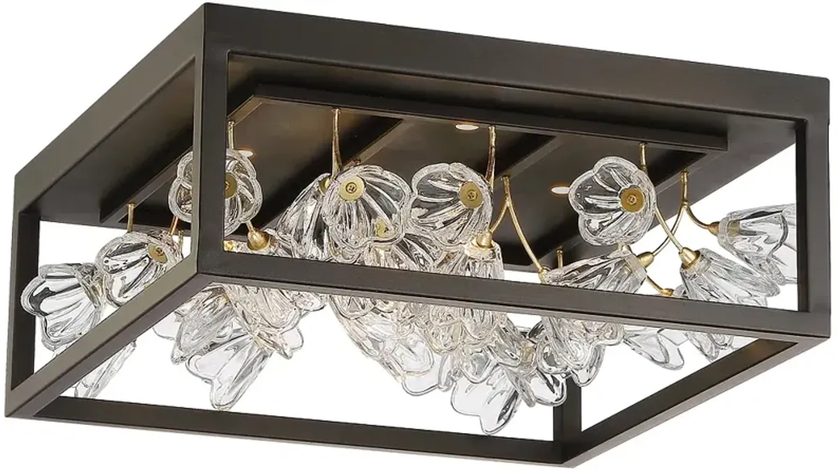 Metropolitan Maison Des Fleurs LED 19-in Regal Bronze with Gold Flush Mount