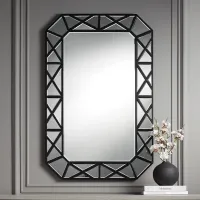 Allamande Matte Black 26" x 40" Rectangular Wall Mirror