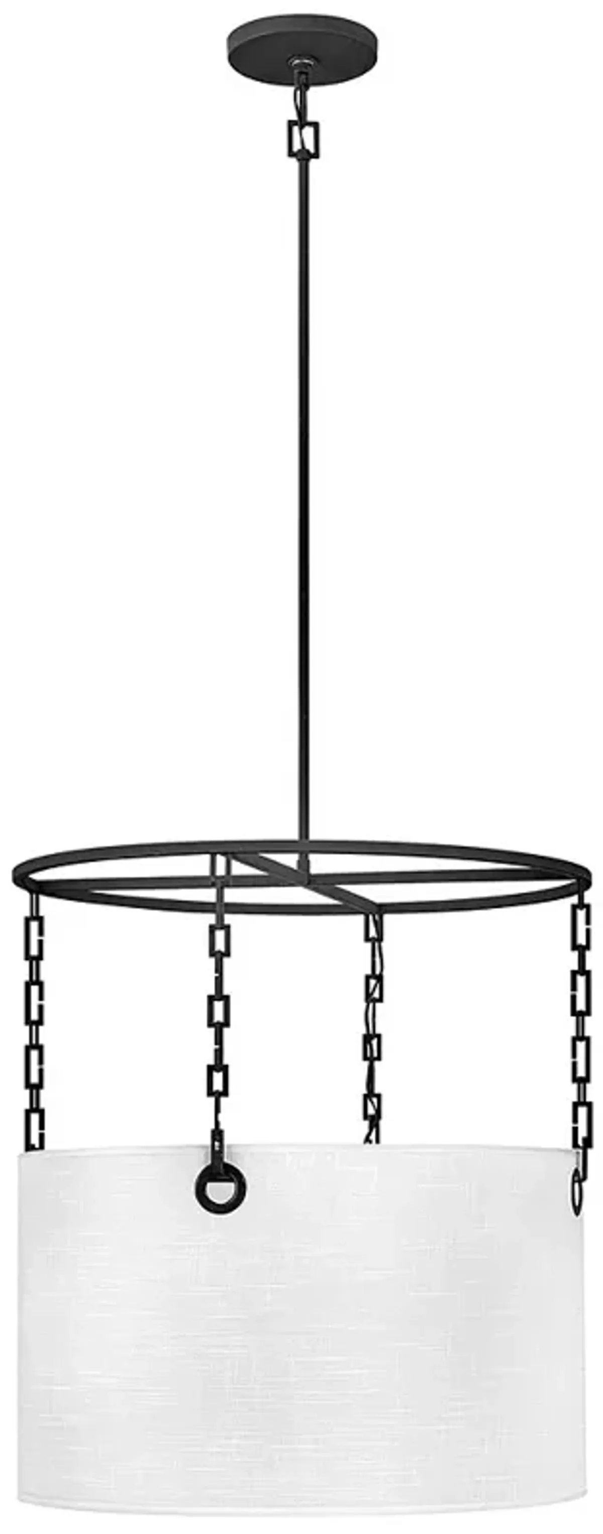 Hinkley Tribeca 24" Wide Black Drum Shade Chandelier