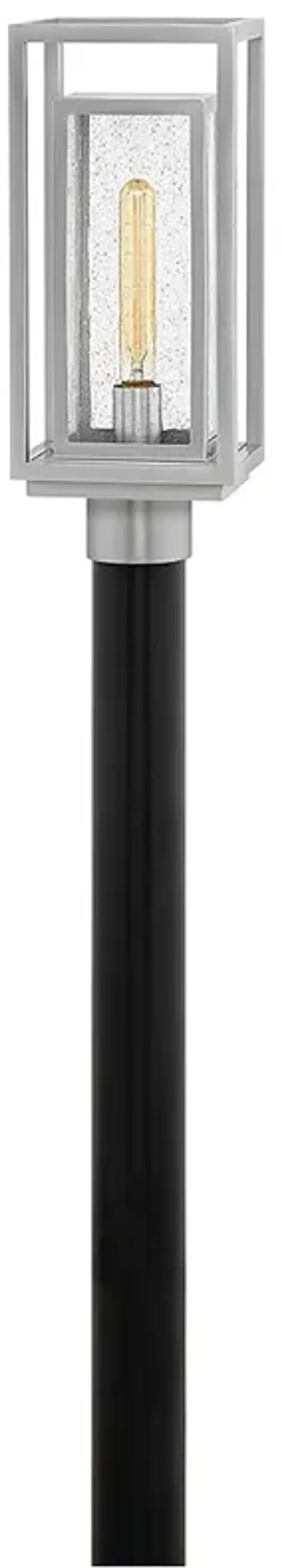 Republic 17" High Satin Nickel 5 Watts Outdoor Post Light