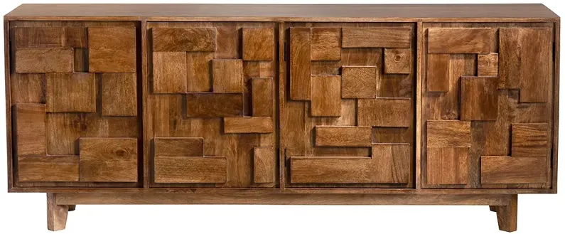 Crestview Collection Mondrian Four-Door Wooden Sideboard