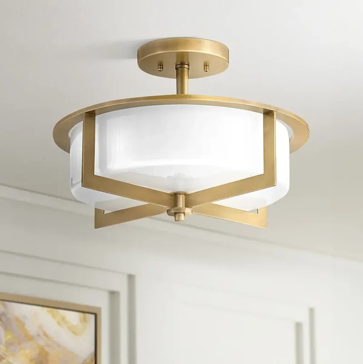 Hinkley Baxley 15 1/4" Wide Heritage Brass Ceiling Light