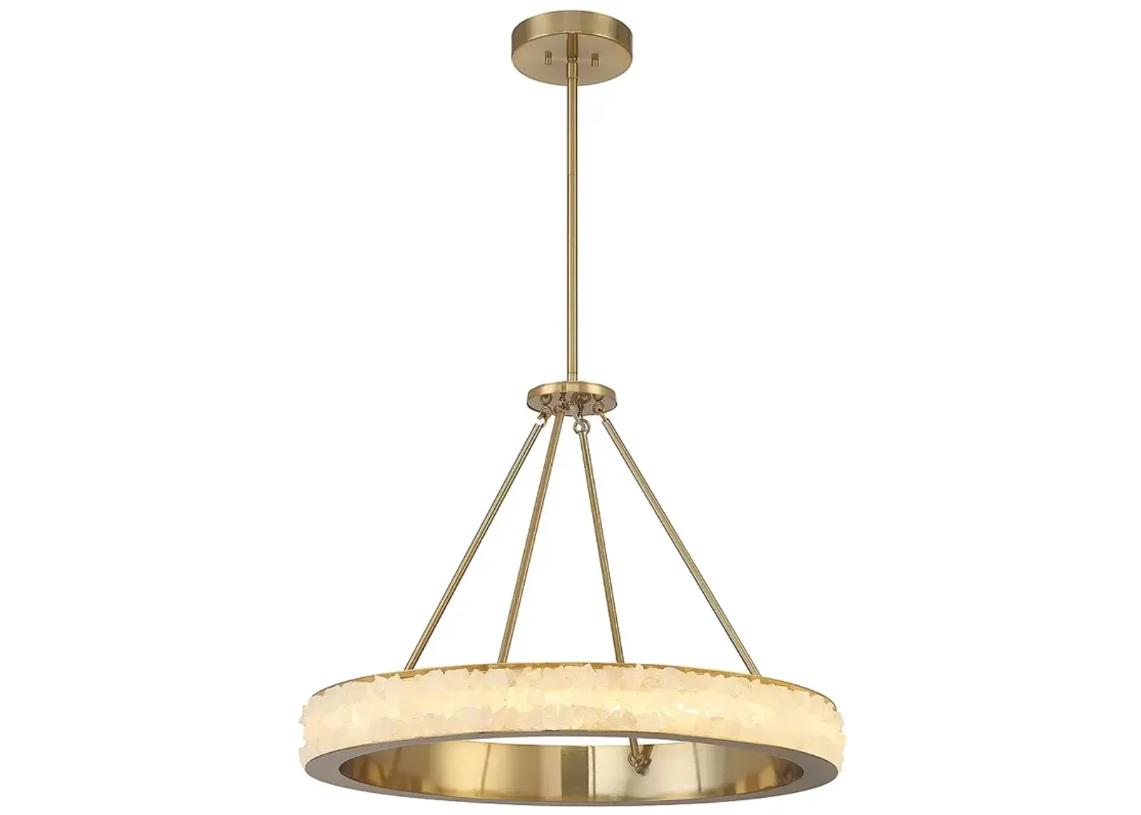 Minka Lavery Divinely 1-Light LED Celeste Brass and Quartz Crystal Shade