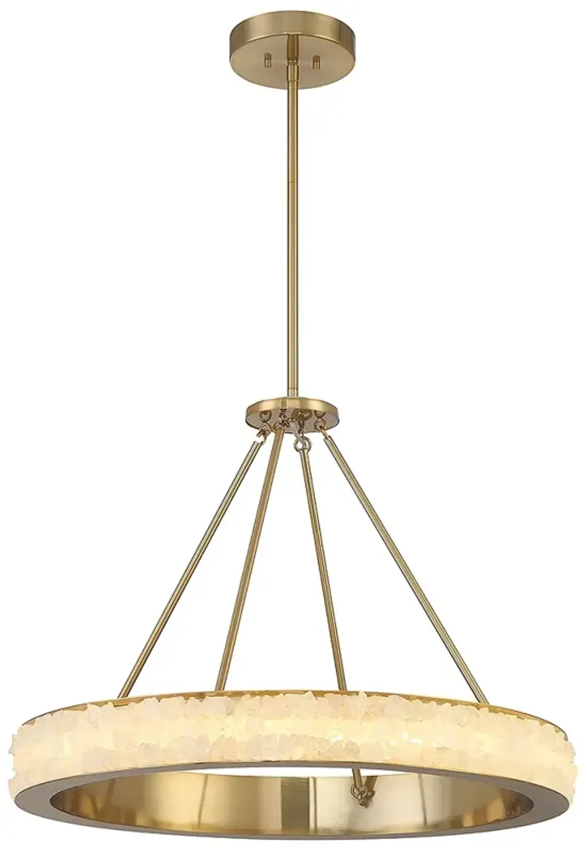 Minka Lavery Divinely 1-Light LED Celeste Brass and Quartz Crystal Shade