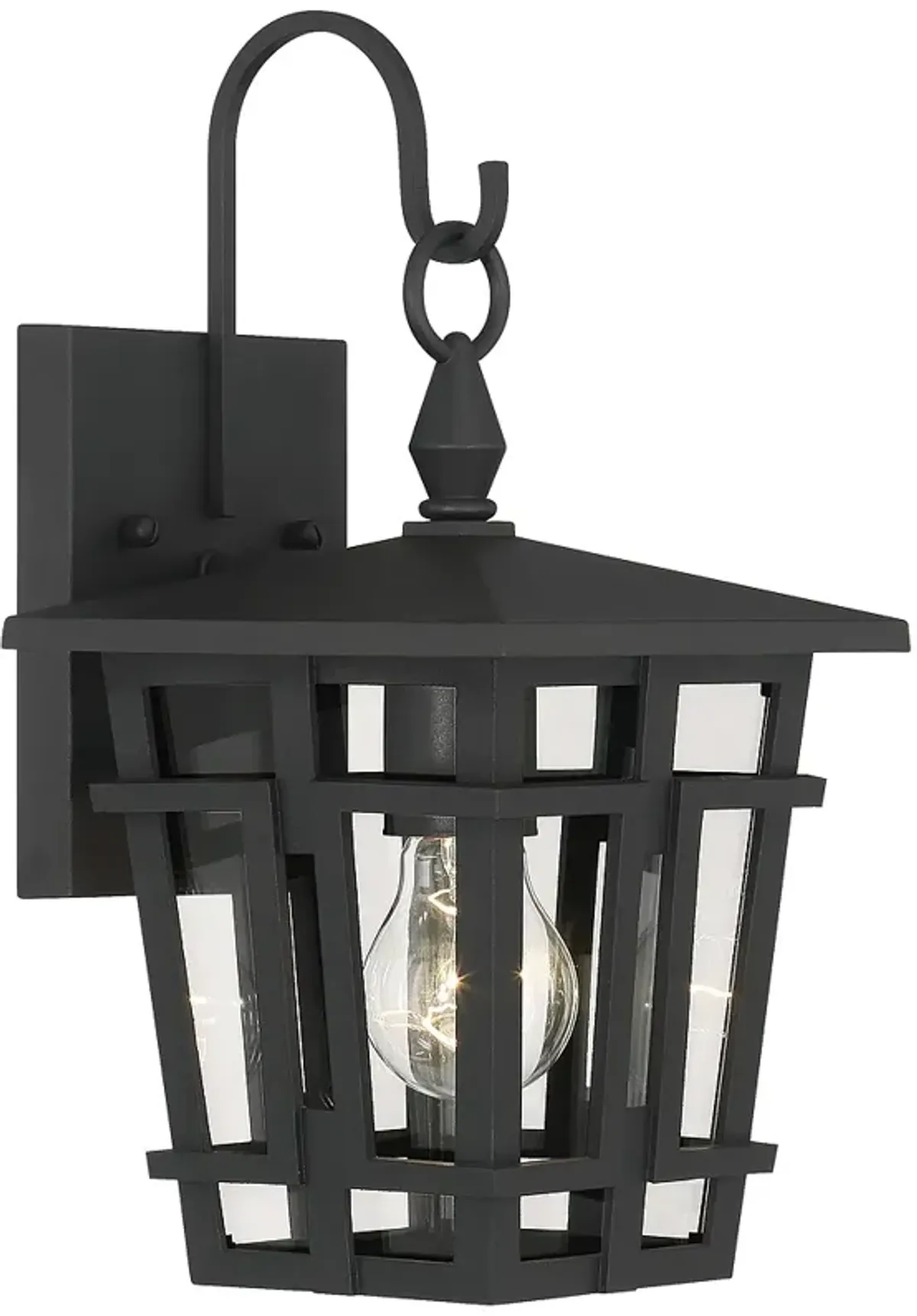 The Great Outdoors Fieldstone 1-Light 7-in Sand Black Outdoor Wall Sconce