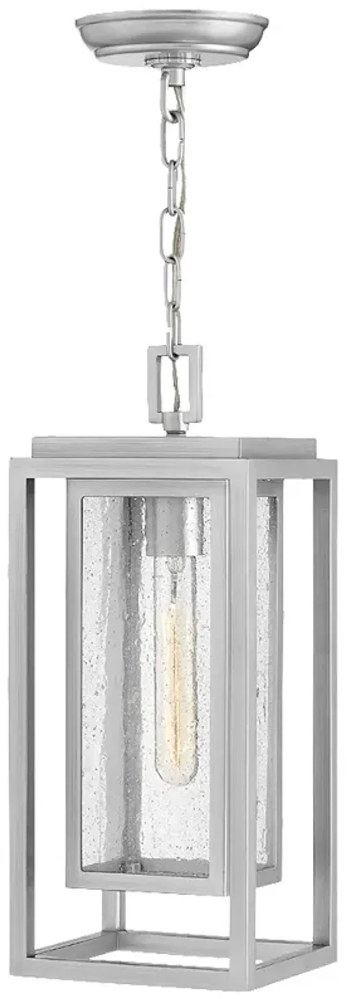 Republic 16 3/4" High Satin Nickel 5W Outdoor Hanging Light