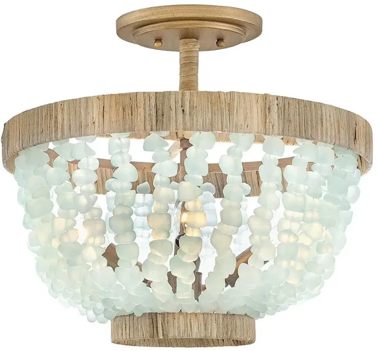 Hinkley Dune 16" Sea Grass and Burnished Gold Semi-Flush Ceiling Light