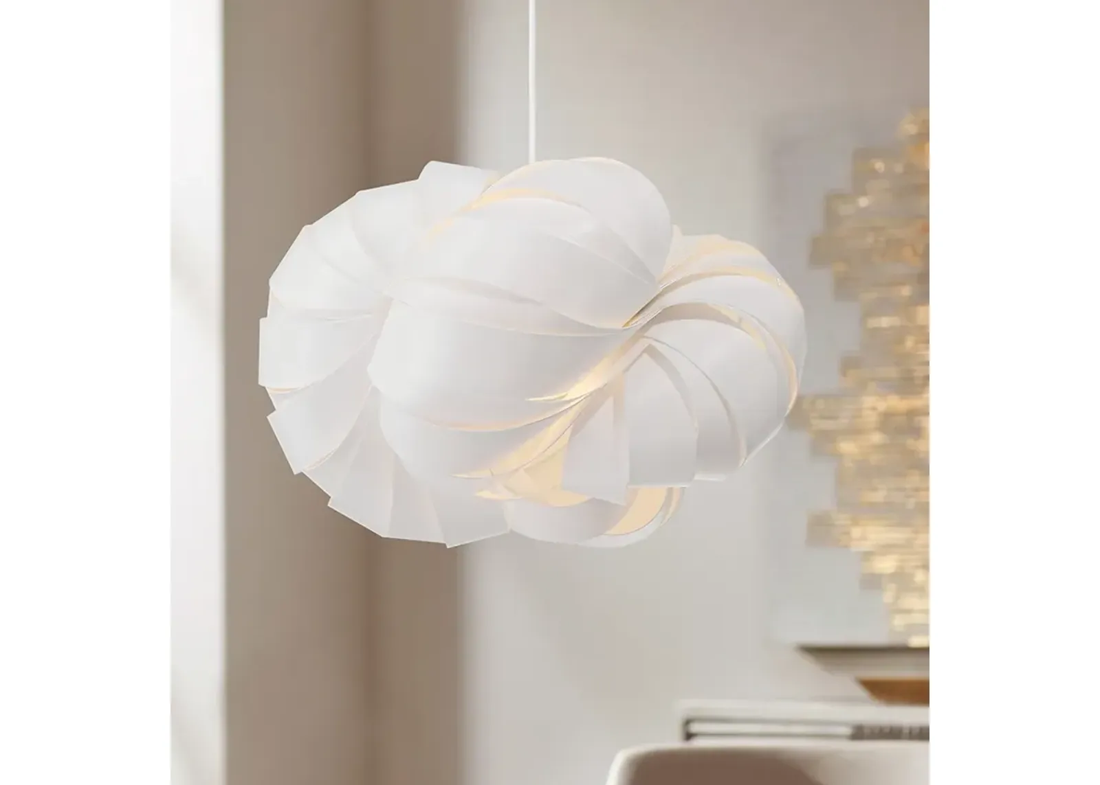 Possini Euro Nimbus 19 1/4" Wide White Plastic Pendant Light