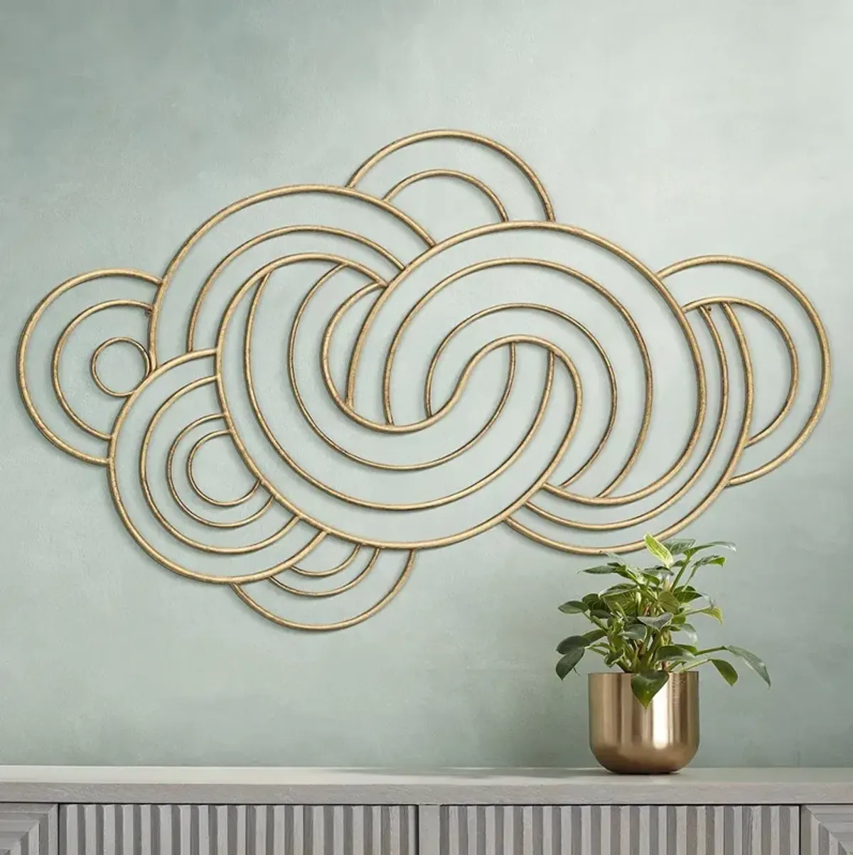 Dahlia Studios Gold Metal Arch Weave 43 1/4" Wide Metal Wall Art