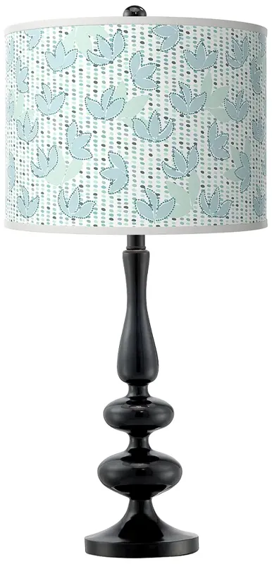 Giclee Gallery Paley 29" Spring Shade Black Finish Table Lamp