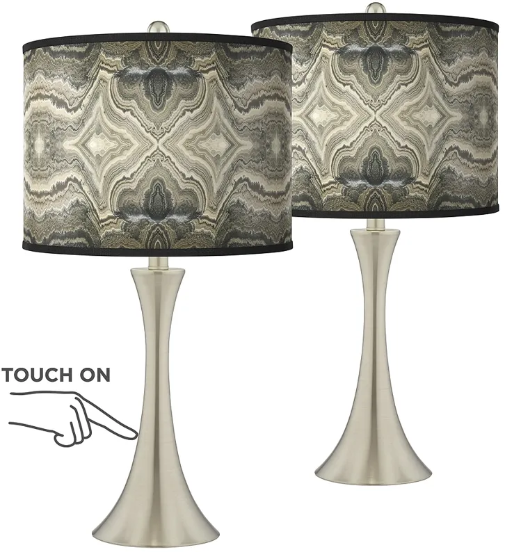 Giclee Glow Trish 24" Sprouting Marble Modern Touch Lamps Set of 2