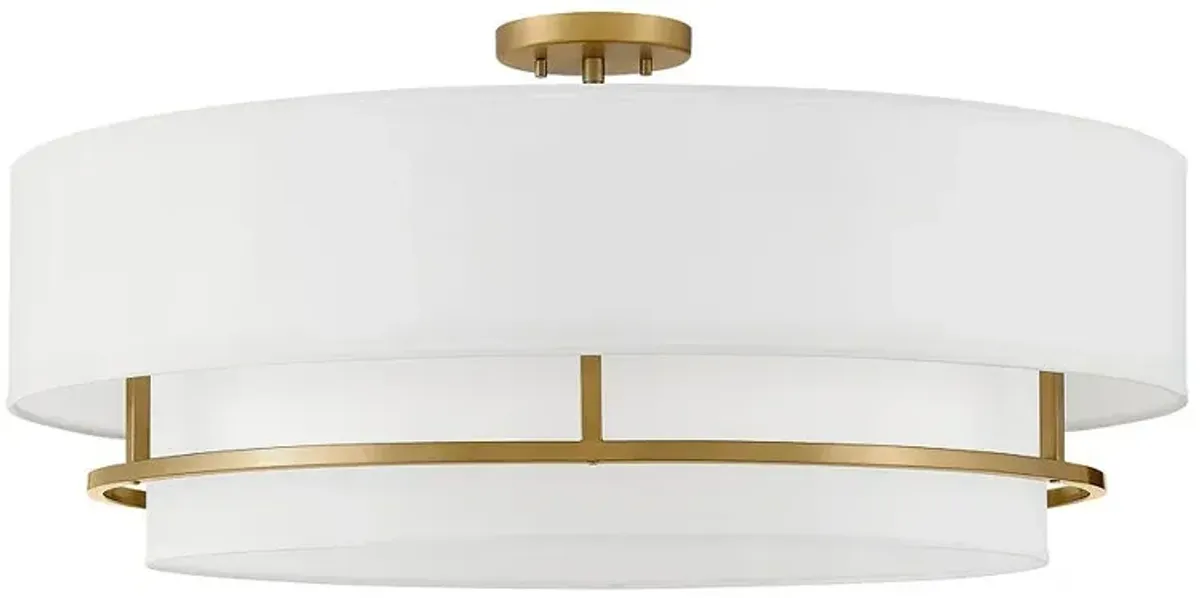 Hinkley Graham 30" Wide Lacquered Brass Metal Ceiling Light