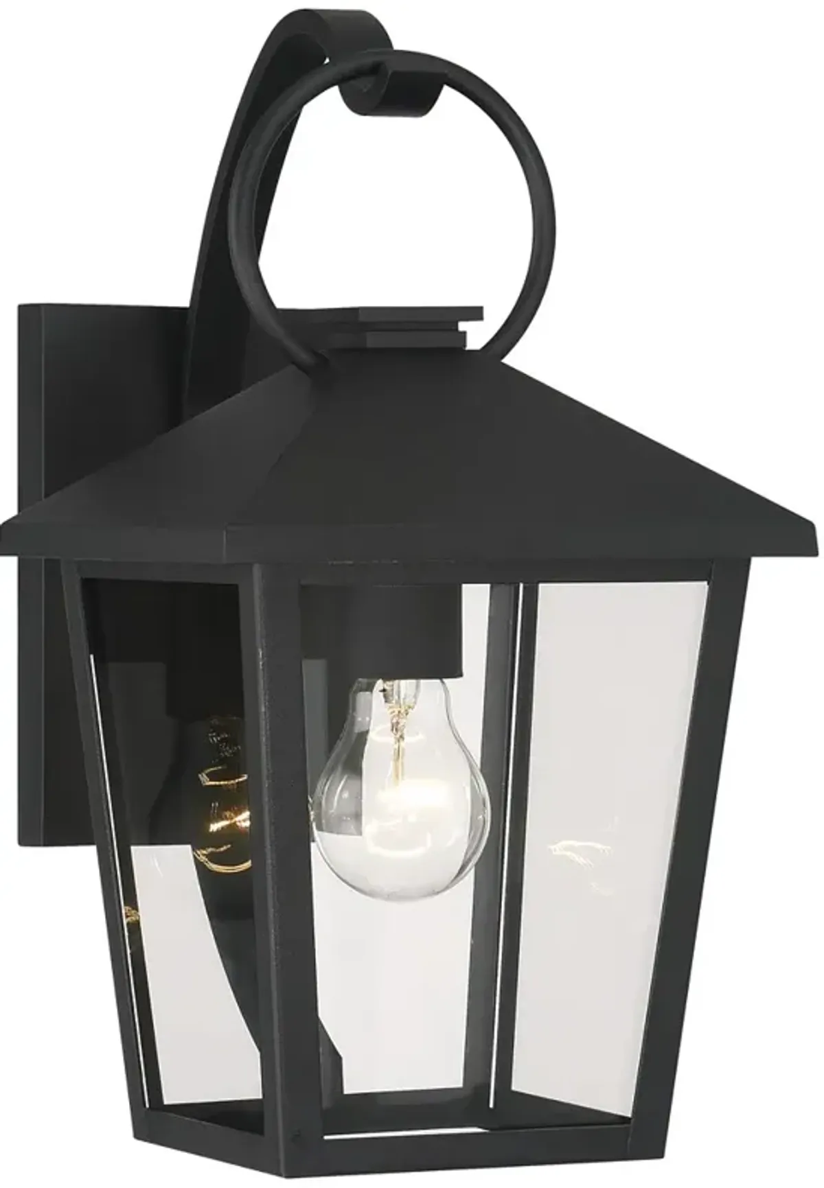 The Great Outdoors Parkside 1-Light 8-in Sand Black Outdoor Wall Sconce