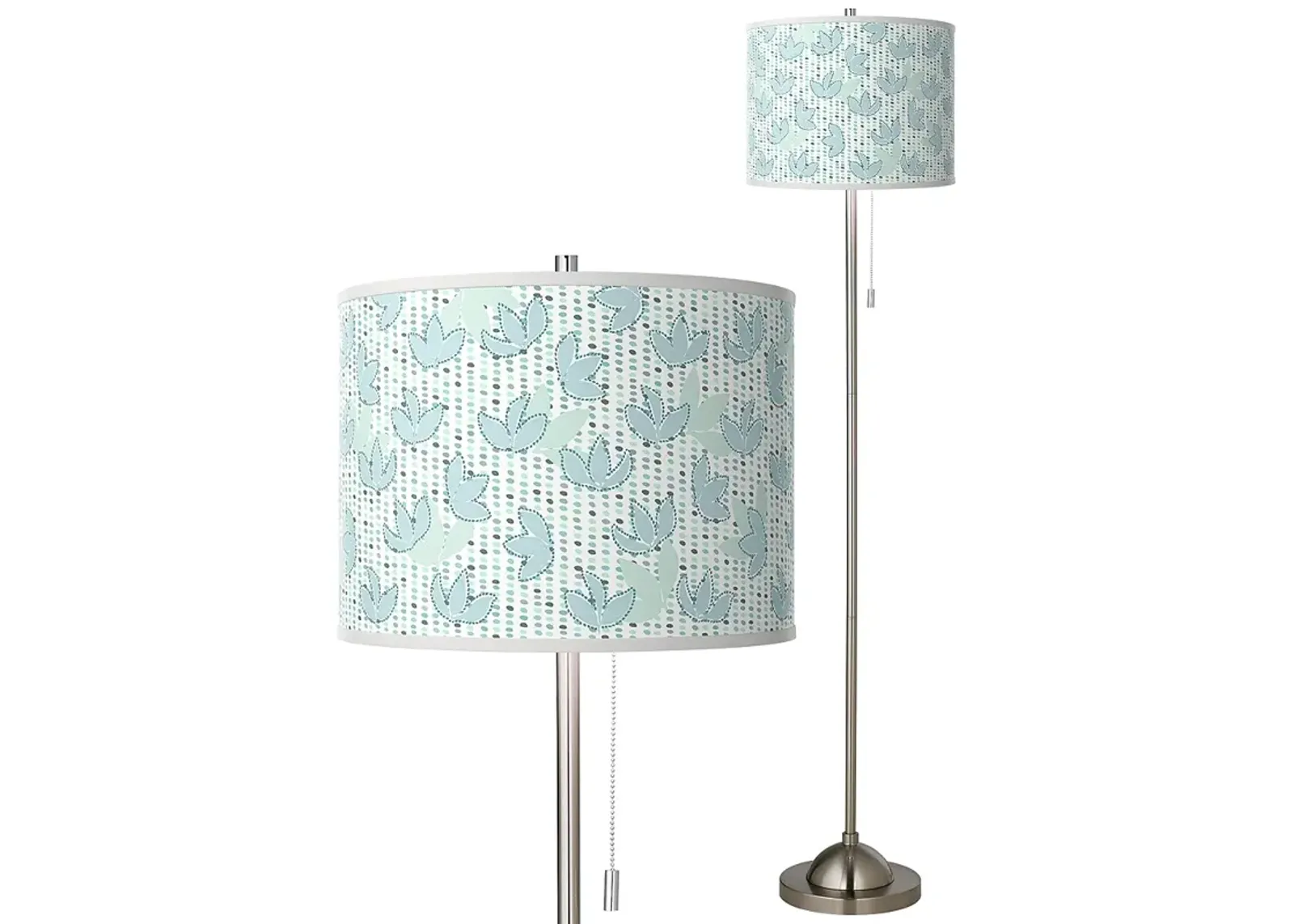 Spring Brushed Nickel Pull Chain Floor Lamp