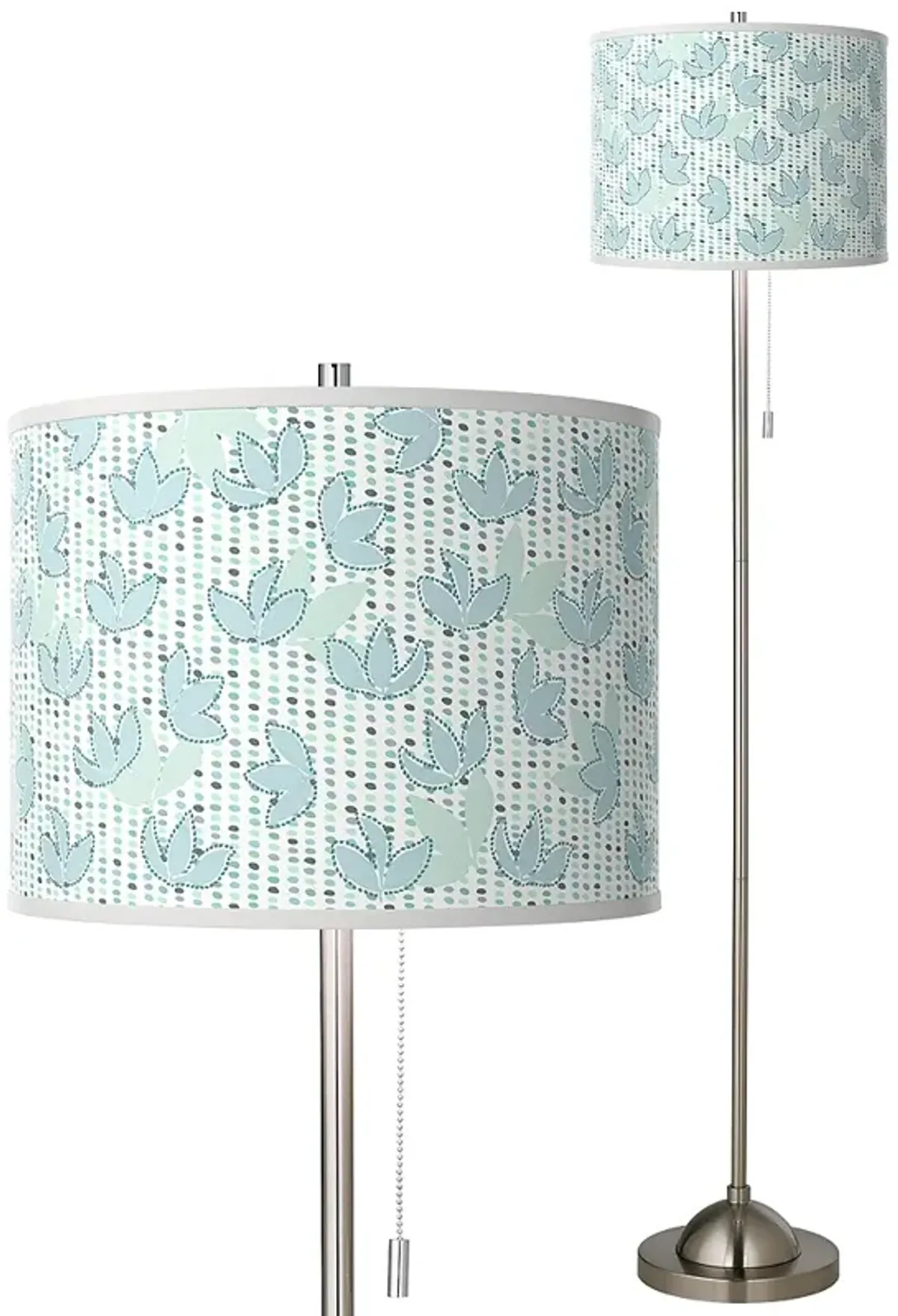 Spring Brushed Nickel Pull Chain Floor Lamp