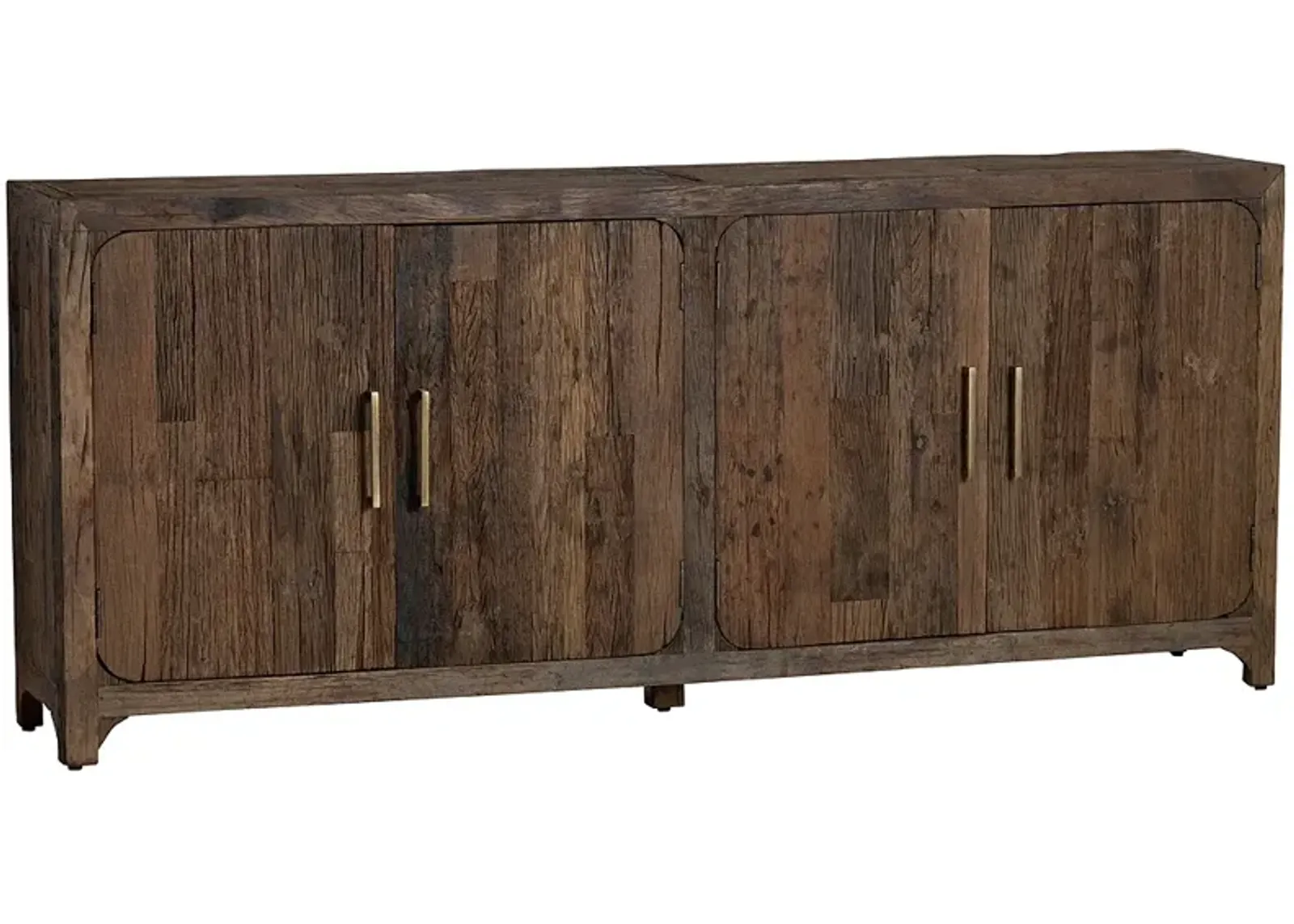 Hickory Ridge 80" Wide Natural Wood Grain 4-Door Sideboard