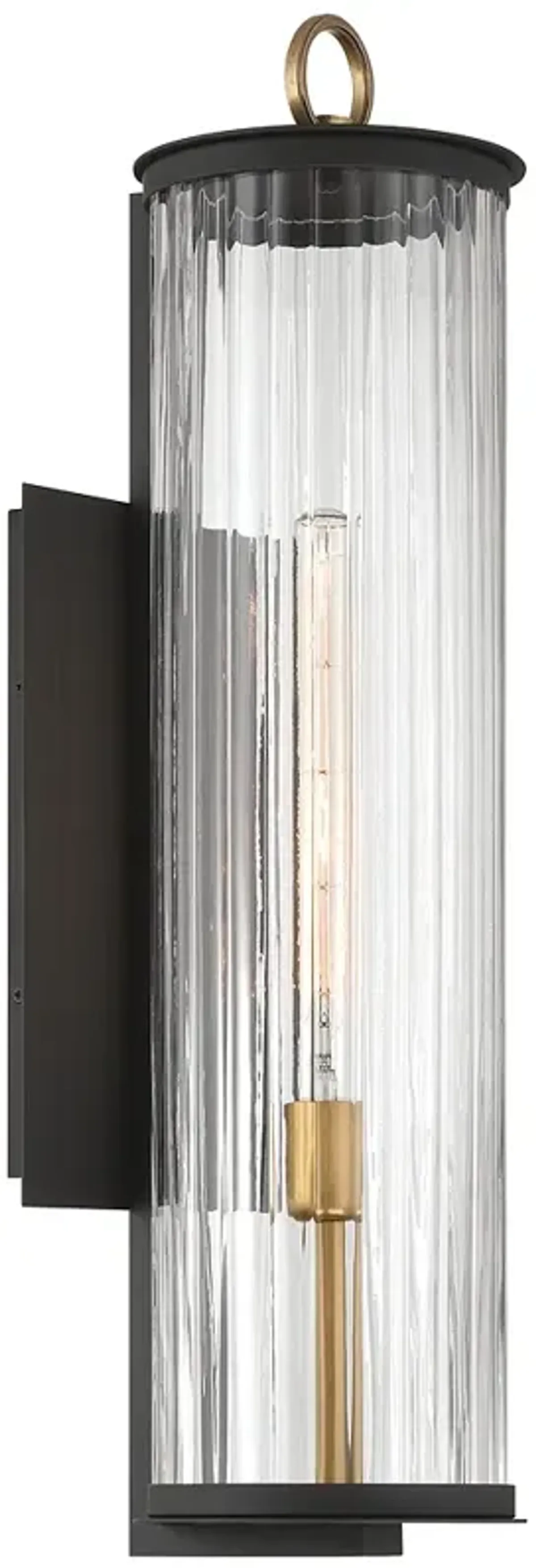 The Great Outdoors Cara 1-Light 7-in Matte Black and Brass Wall Sconce