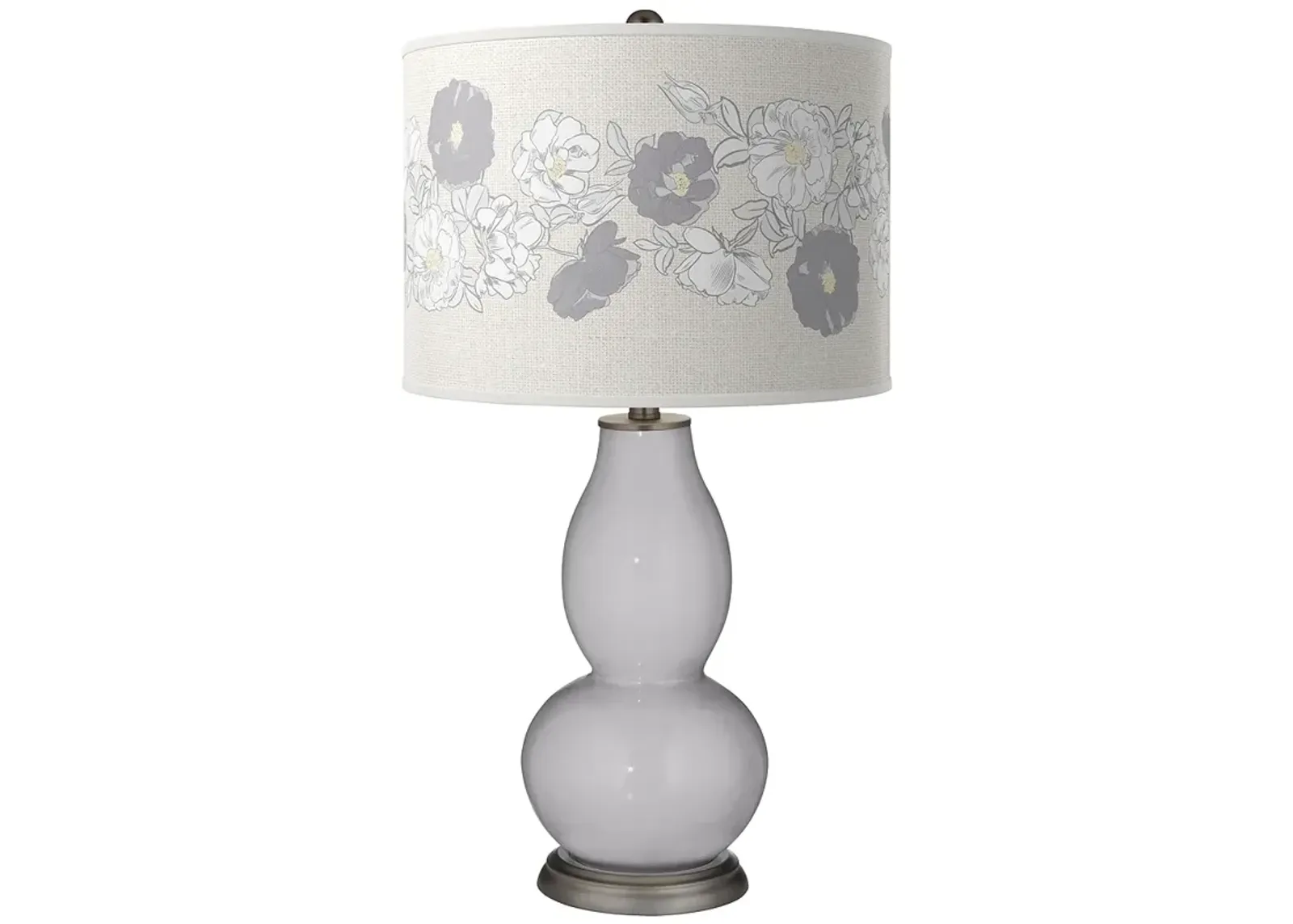 Color Plus Double Gourd 29 1/2" Rose Bouquet Swanky Gray Table Lamp