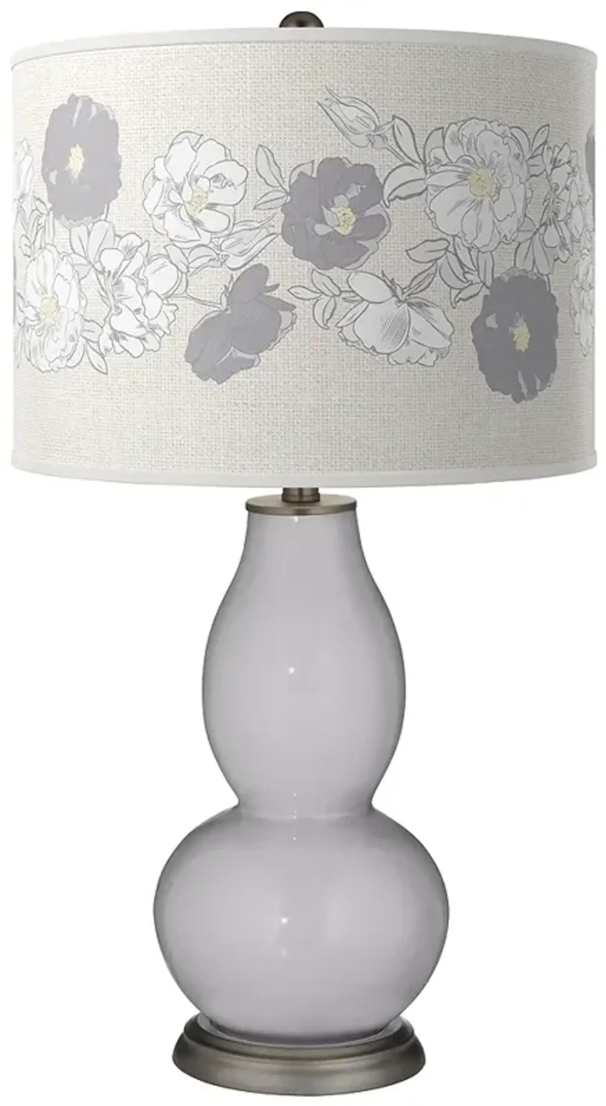 Color Plus Double Gourd 29 1/2" Rose Bouquet Swanky Gray Table Lamp