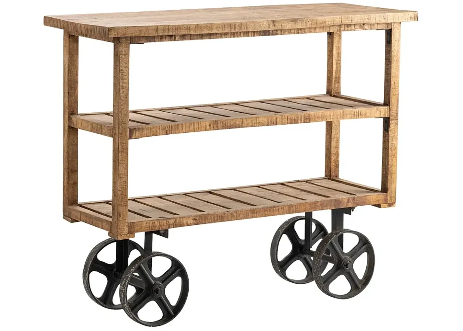 Bengal Manor 48" Wide Mango Wood Bar Cart or Serving Cart