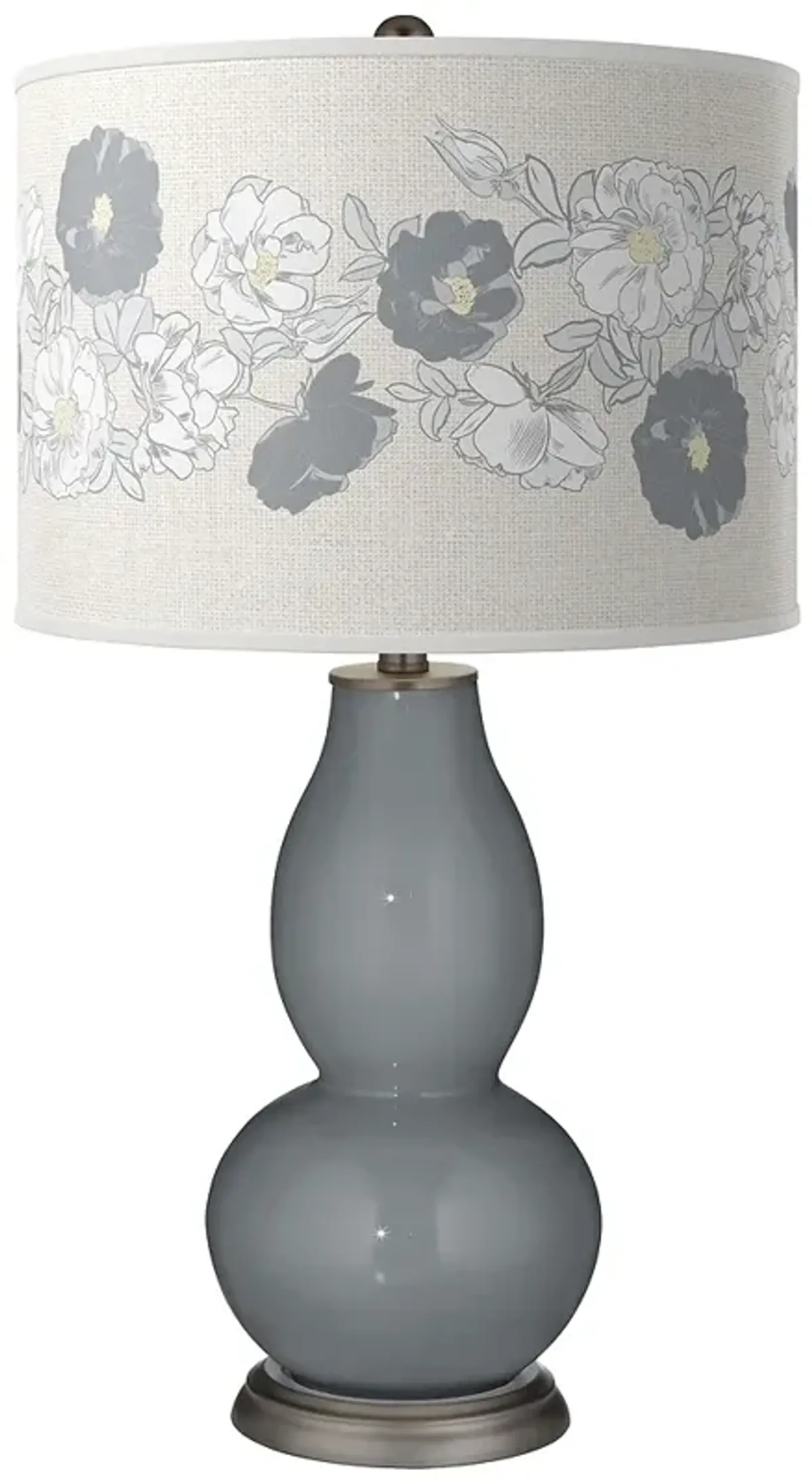 Color Plus Double Gourd 29 1/2" Rose Bouquet Software Gray Table Lamp