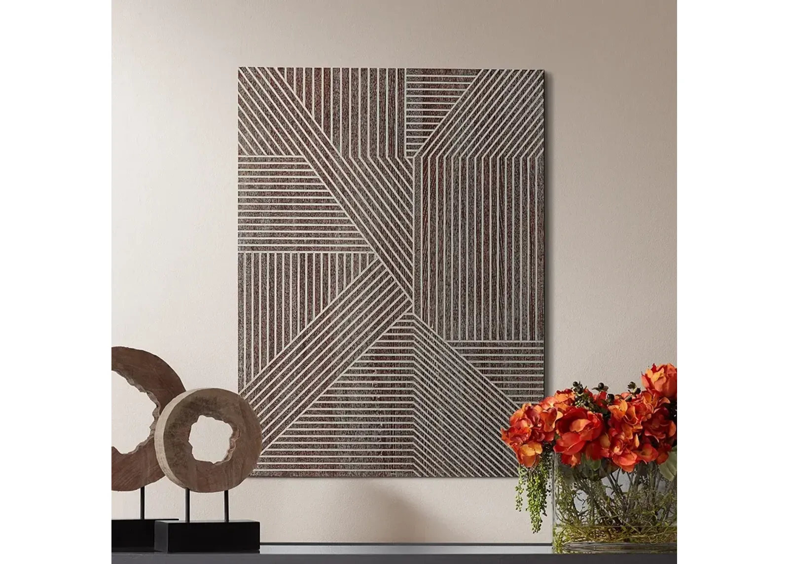 Ravenna 31 1/2" High Brown Rectangular Wood Wall Art