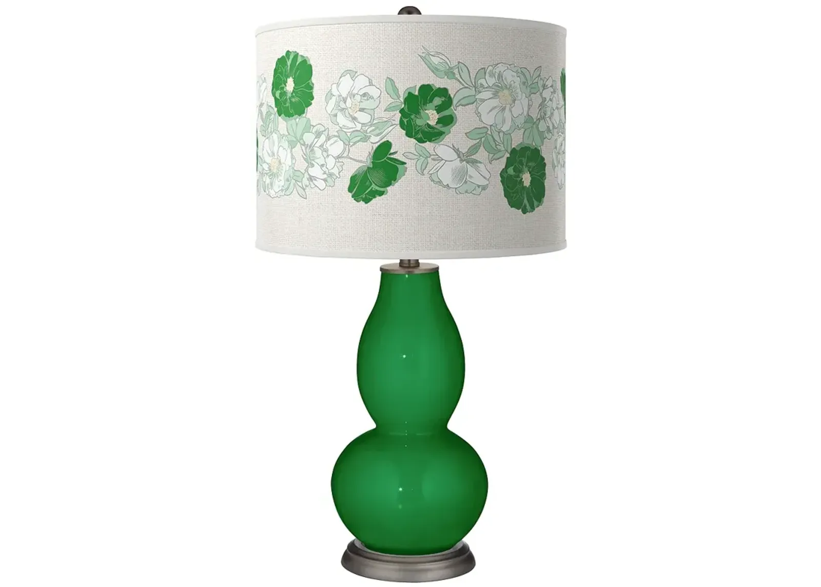 Color Plus Double Gourd 29 1/2" Rose Bouquet Envy Green Table Lamp