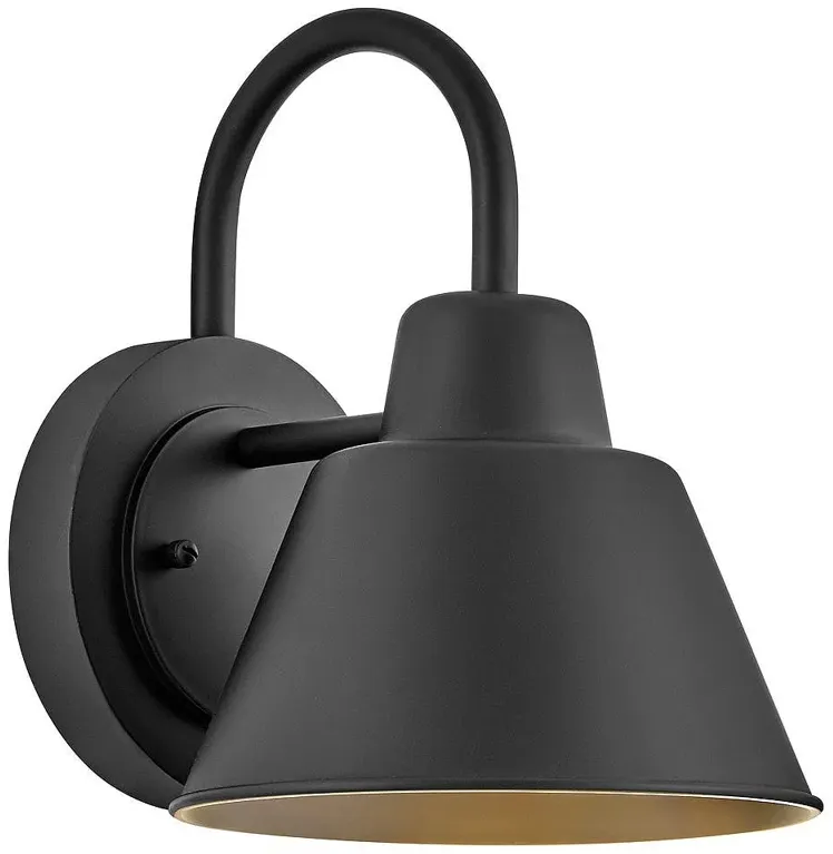 Hinkley Lark Wes 10 1/2"H Black Gooseneck Outdoor Barn Light