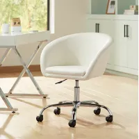 Nash Cr&#232;me Faux Leather Adjustable Office Chair
