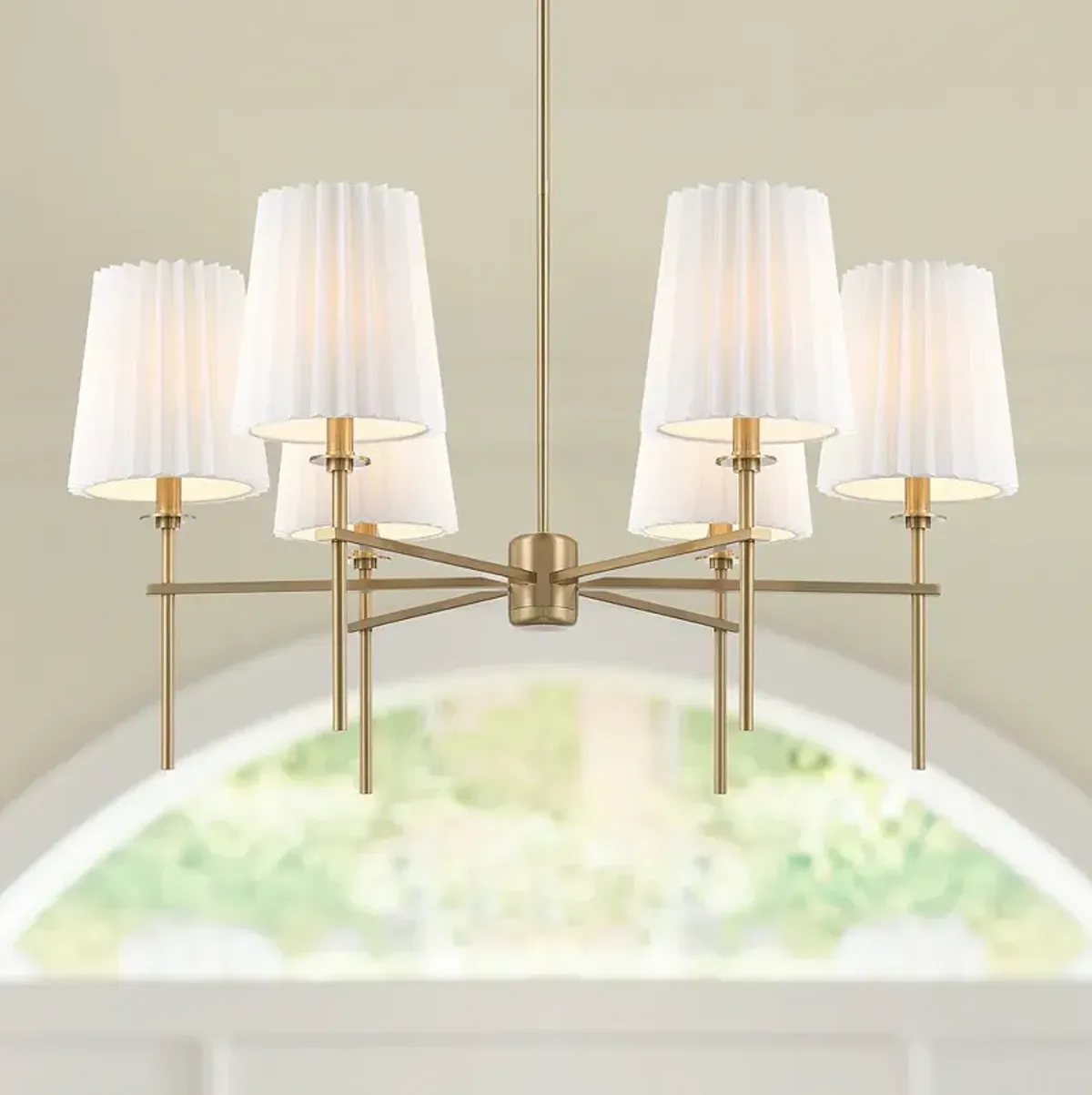 Possini Euro Frazer 32 1/2" Wide Warm Brass 6-Light Chandelier