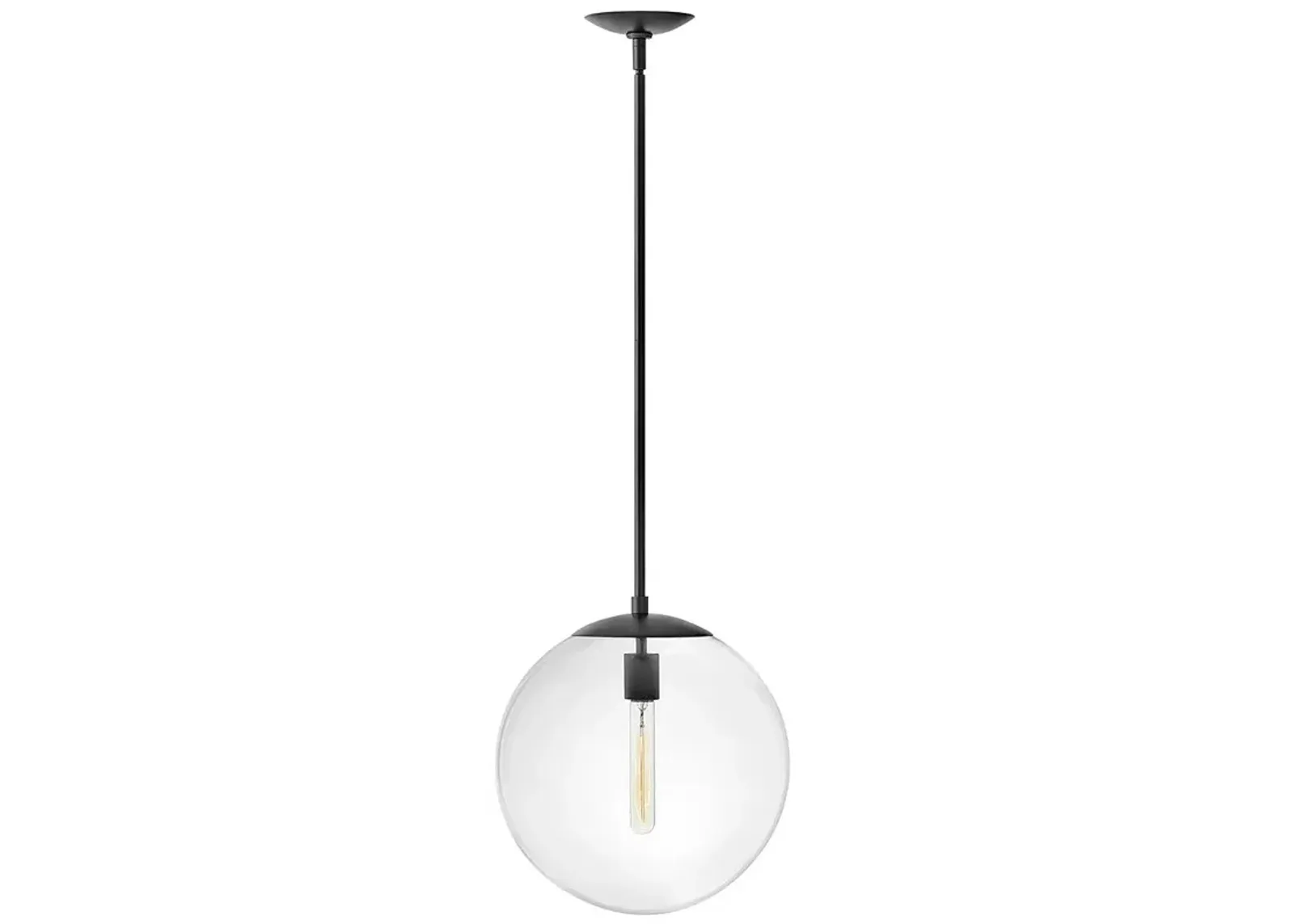 Hinkley Warby 13 1/2" Wide Black with Globe Glass Pendant Light