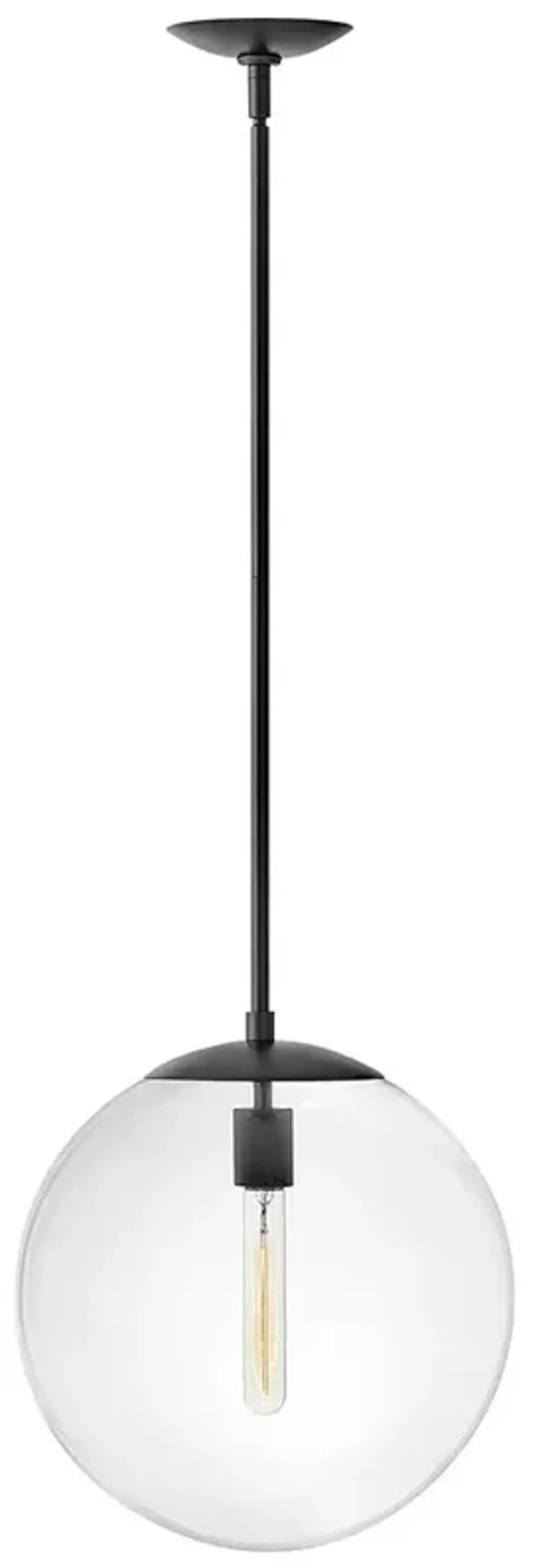 Hinkley Warby 13 1/2" Wide Black with Globe Glass Pendant Light