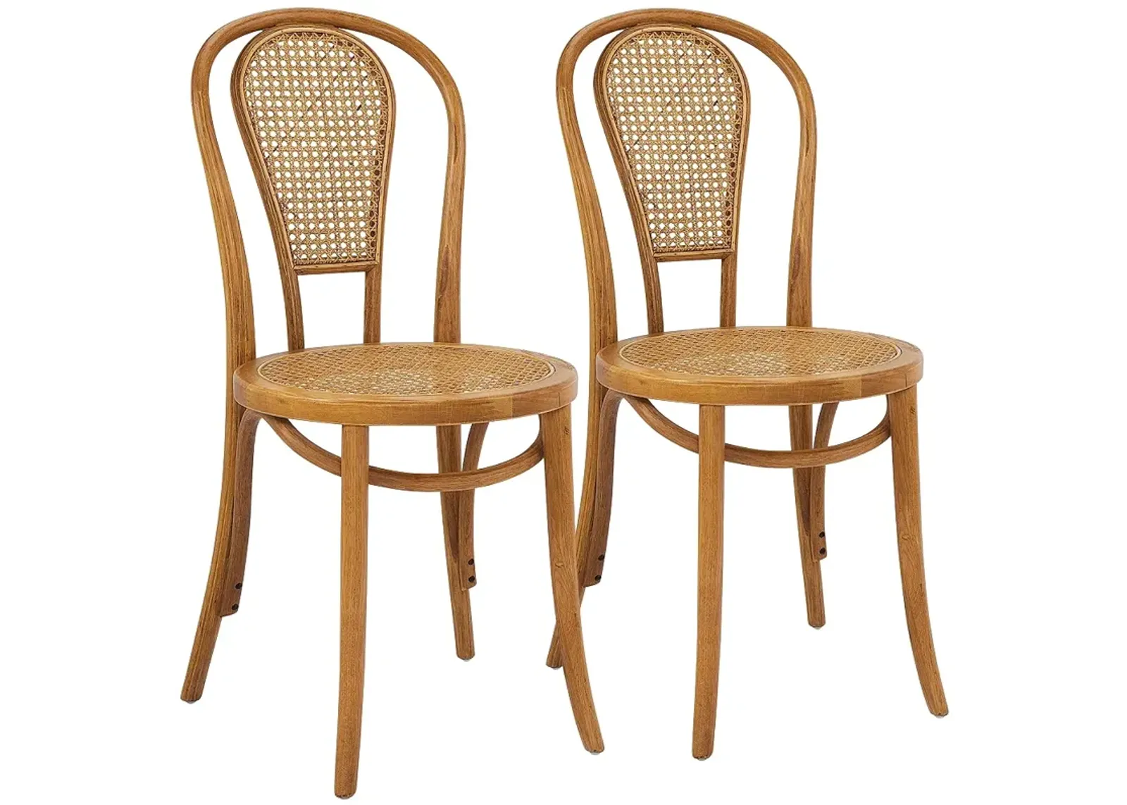 Liva Natural and Walnut Side Chairs Set of 2