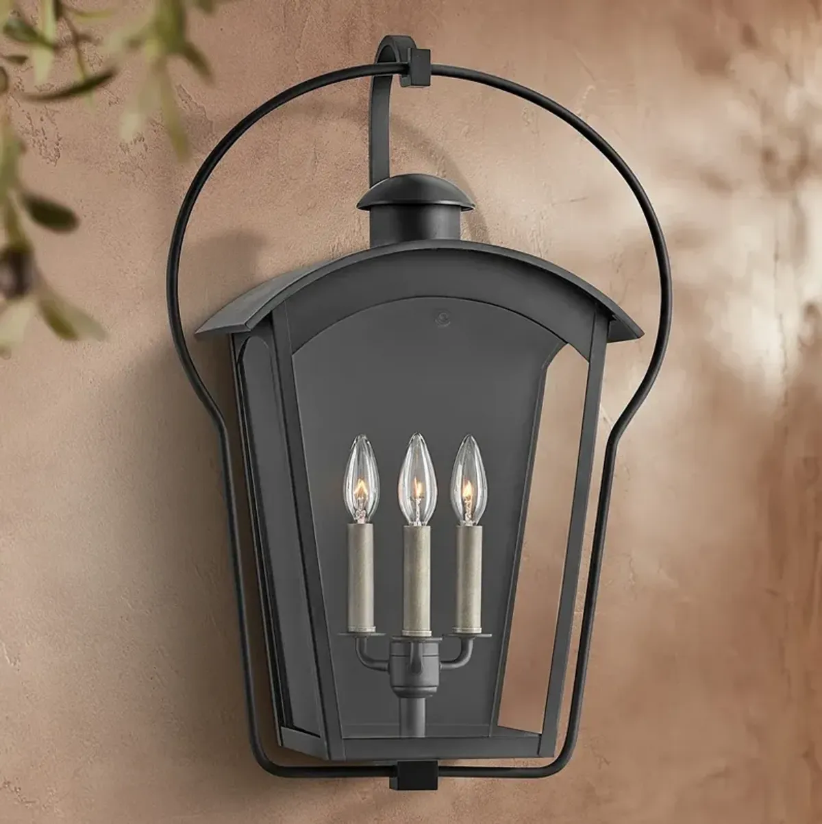 Hinkley Yale 25" High Black 3-Light Outdoor Wall Light