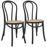 Marko Natural and Black Side Chairs Set of 2
