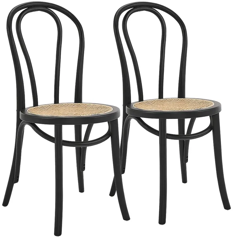 Marko Natural and Black Side Chairs Set of 2