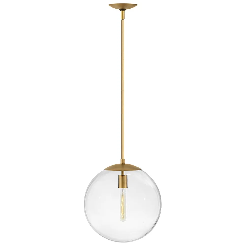 Warby 13 1/2"W Brass with Clear Glass Shade Pendant Light