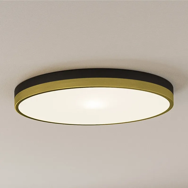 Quoizel Weldin 20" Wide Matte Black Gold LED Ceiling Light