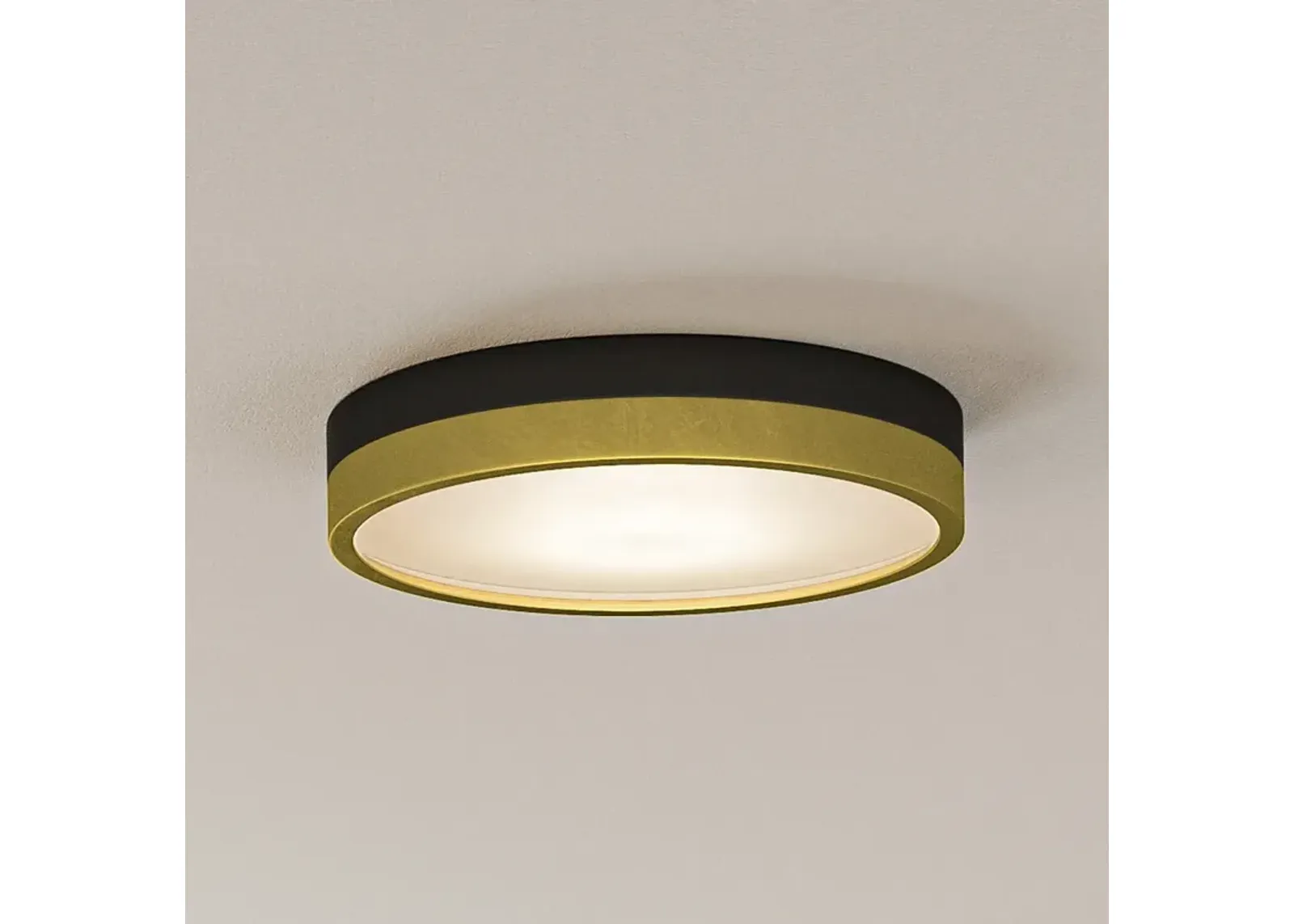 Quoizel Weldin 11" Wide Matte Black Gold LED Ceiling Light