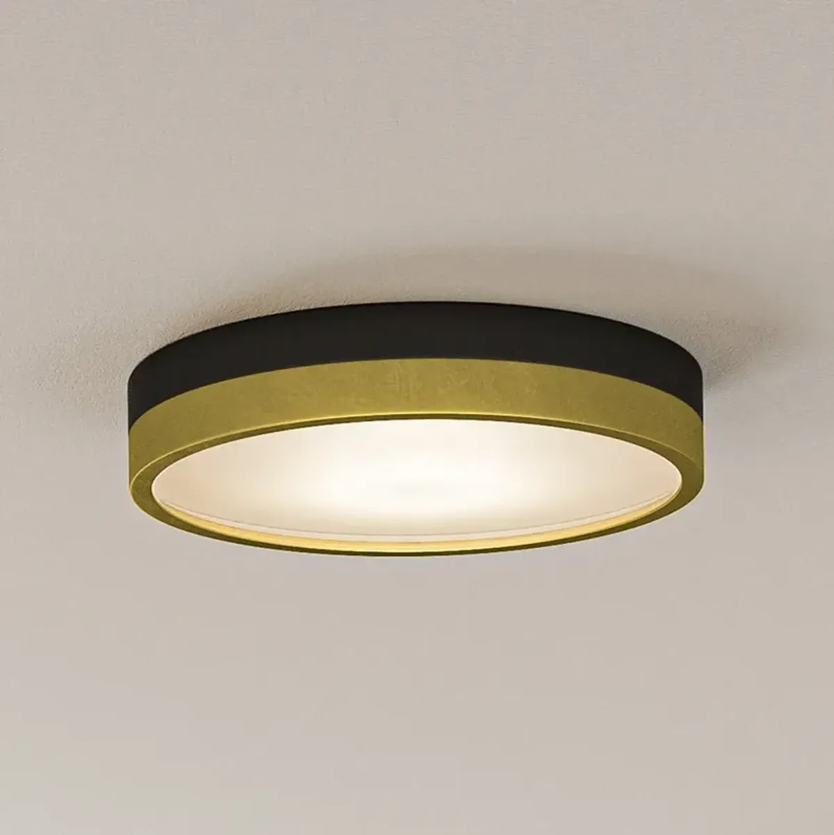 Quoizel Weldin 11" Wide Matte Black Gold LED Ceiling Light