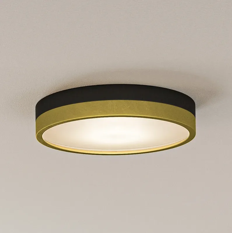 Quoizel Weldin 11" Wide Matte Black Gold LED Ceiling Light