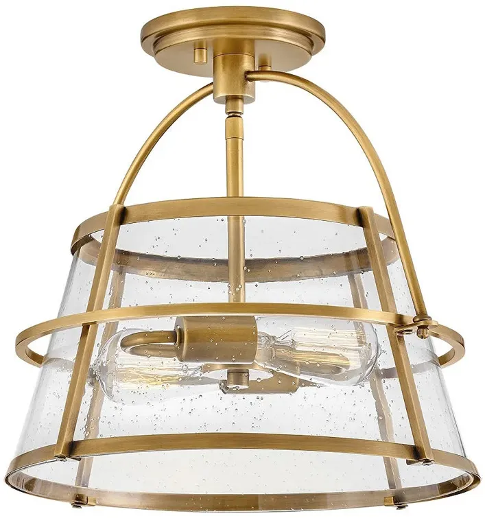 Hinkley - Foyer Tournon Medium Semi-Flush Mount- Heritage Brass