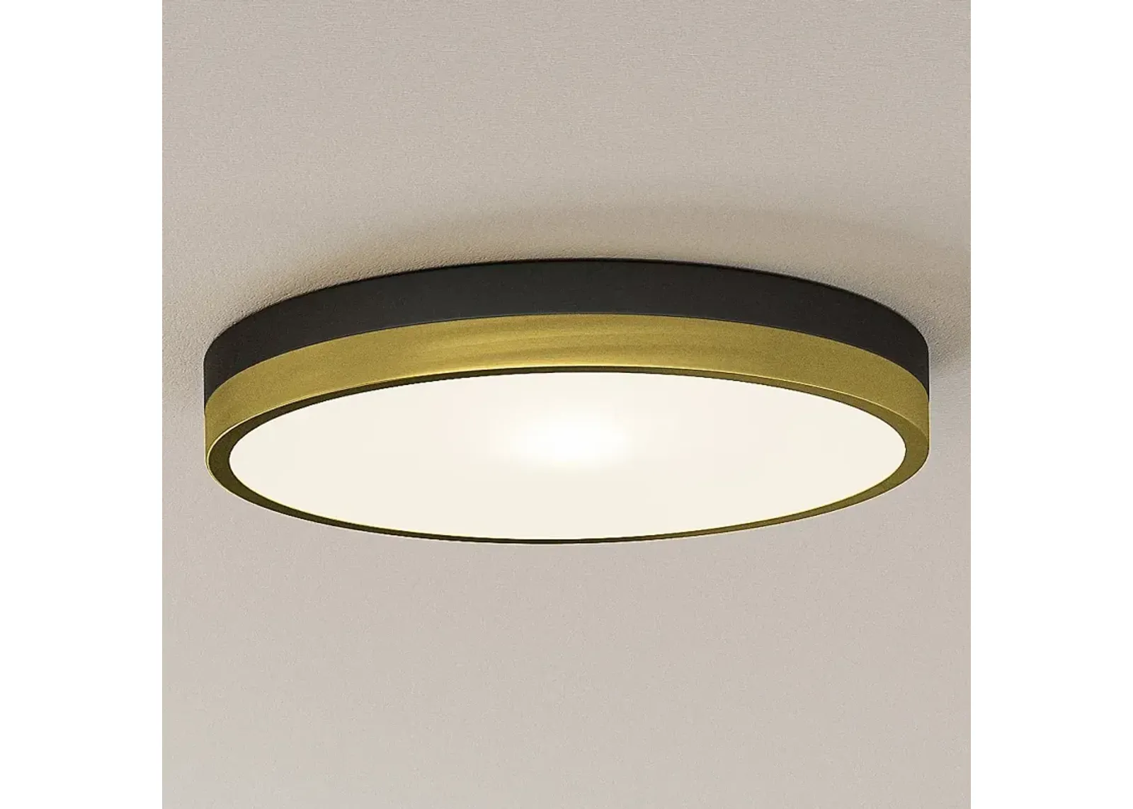 Quoizel Weldin 15" Wide Matte Black Gold LED Ceiling Light