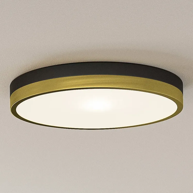 Quoizel Weldin 15" Wide Matte Black Gold LED Ceiling Light