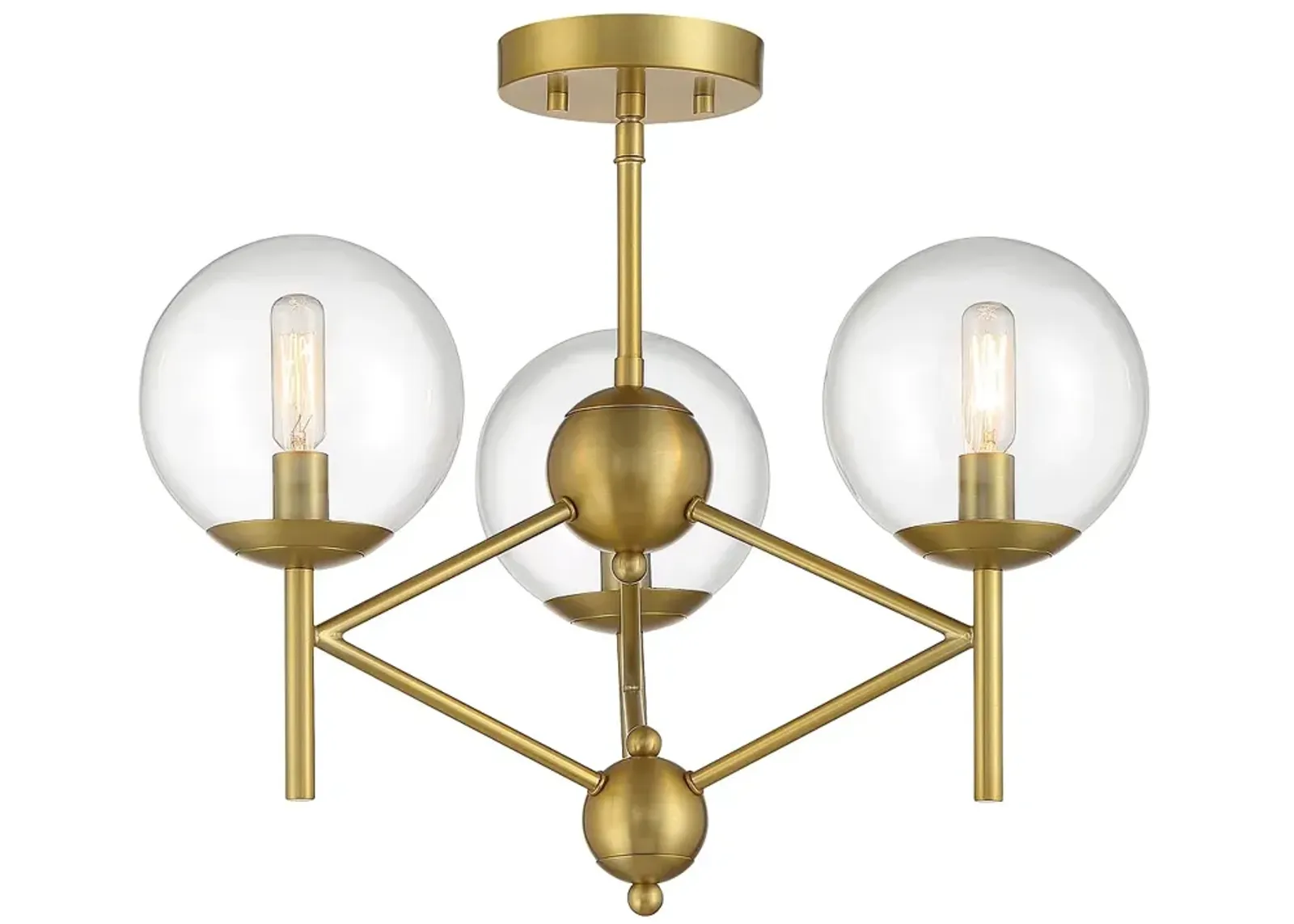 Minka-Lavery  Auresa 3-Light Soft Brass Semi Flush