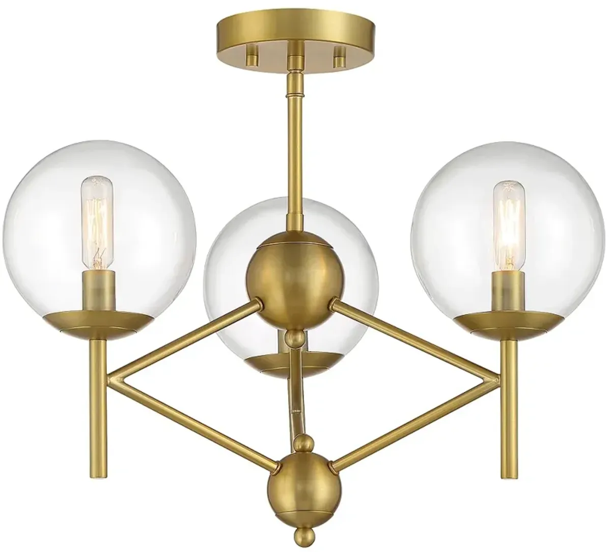 Minka-Lavery  Auresa 3-Light Soft Brass Semi Flush