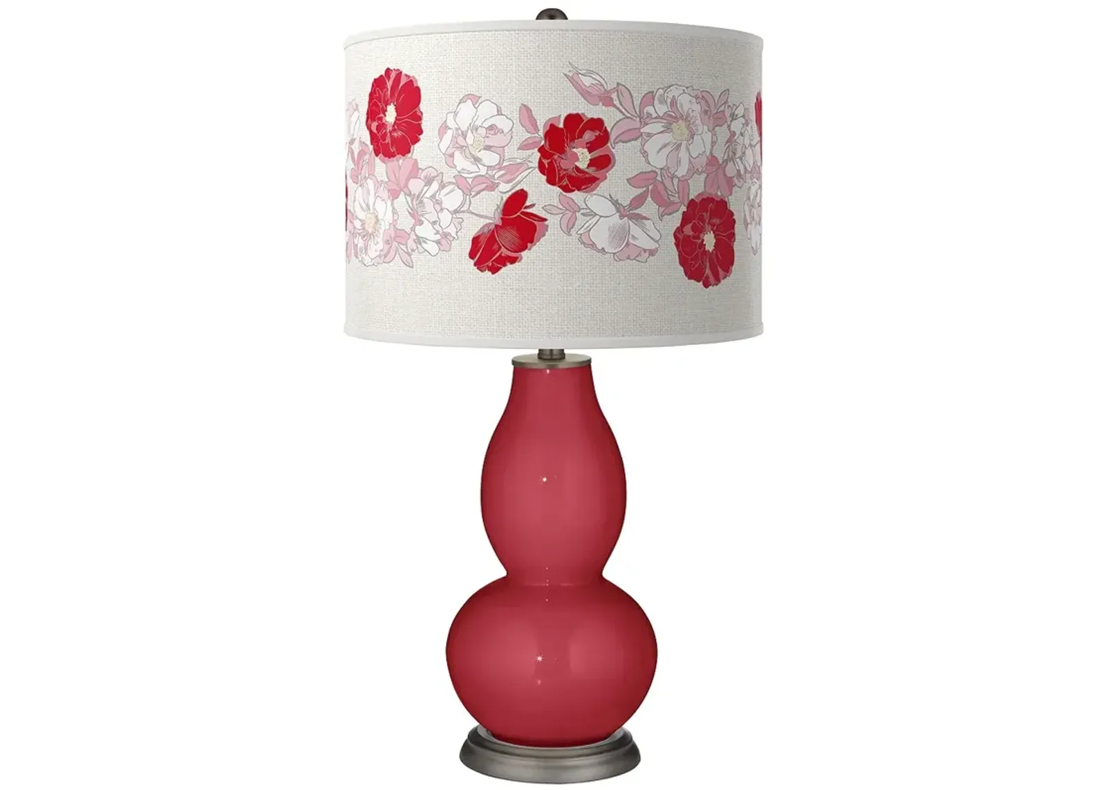 Color Plus Double Gourd 29 1/2" Rose Bouquet Samba Red Table Lamp